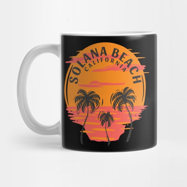 Solana Beach California Skull Sunset and Palm Trees by Eureka Shirts